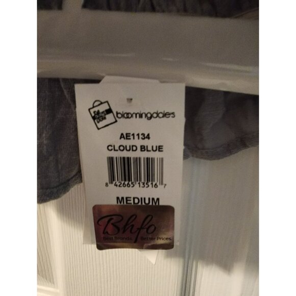 Sadie & Sage Cloud Blue Strapless Ruffle Hem Top Medium 100% Cotton Boho Summer - Picture 5 of 5